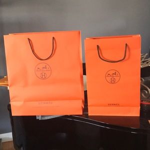 Hermes set of 2 shopping bags